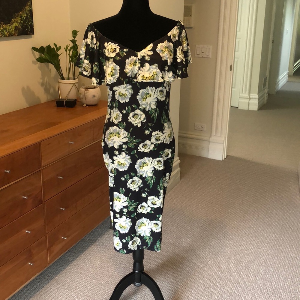 Wiggle floral midi dress new without tags, never worn.